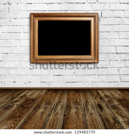 Empty frame in grunge room