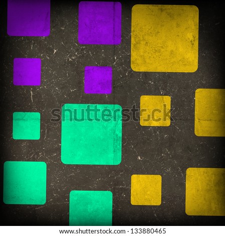Abstract squares on grunge background