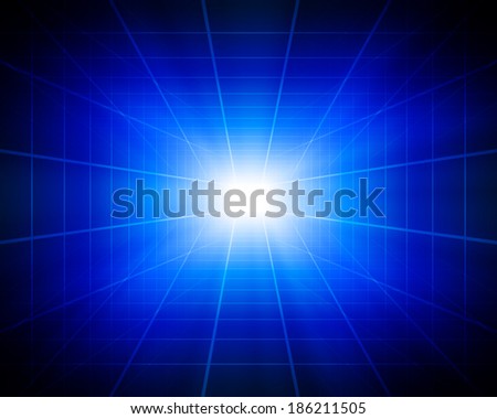 abstract digital tunnel with light inside out