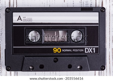 audio cassette with magnetic tape