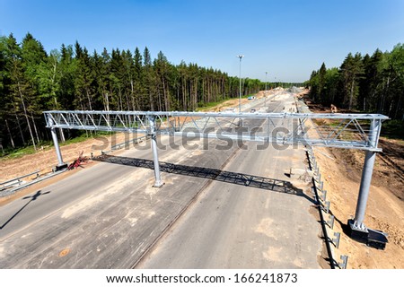 Road construction in progress, Russia