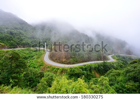 The curve street on mountain, Sapa Viet Nam
