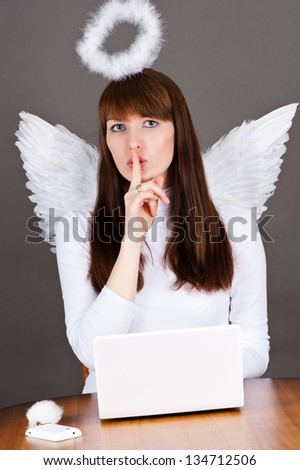 angel asks for silence in heaven office