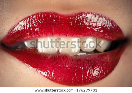 sensual lips closeup