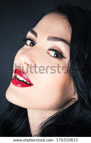 portrait of a woman with beautiful brown eyes