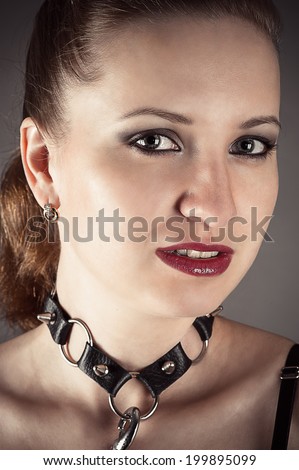 portrait of a pretty woman in the image a slave