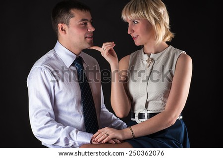 attractive woman seduces a man