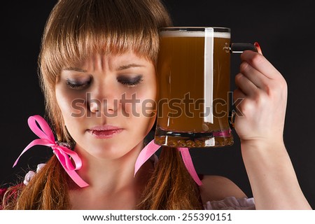 Oktoberfest woman with a hangover