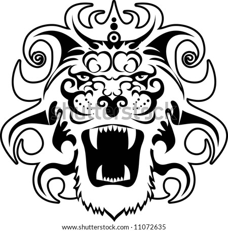 stock vector tattoo lion
