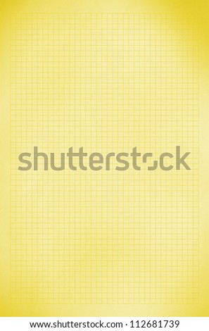 Blank yellow / gold squared paper sheet background or textured