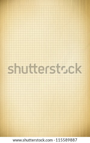 Blank yellow / gold grid paper sheet background or textured