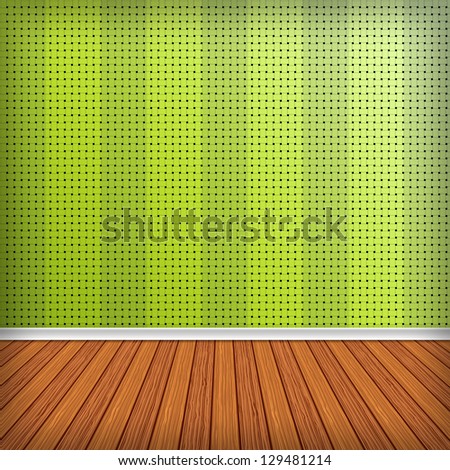 Empty Interior room wood floor. Pattern gallery to the exhibition as background for your concept or project. Advertisement space. Background textured.