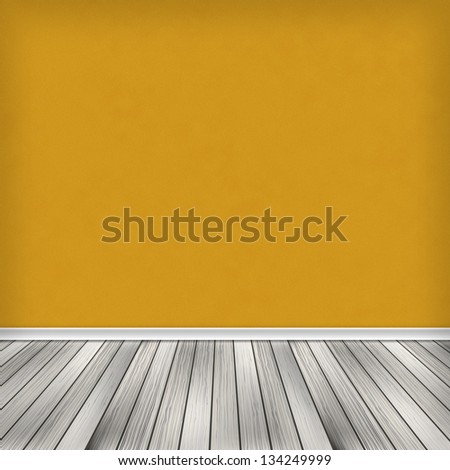 Yellow empty room, interior with wallpaper. High resolution texture background.