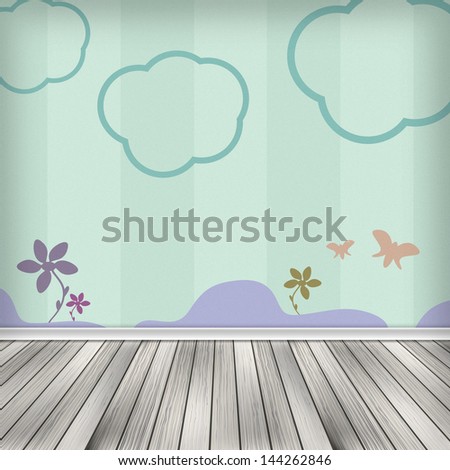 Empty room, interior with wallpaper. High resolution texture background.