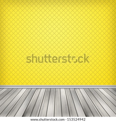 Yellow empty room, interior with wallpaper. High resolution texture background.