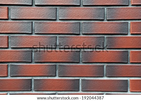 Red brick wall texture background. Square format.