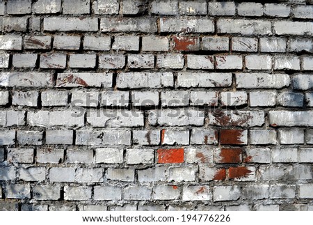 White brick wall texture background. Square format.