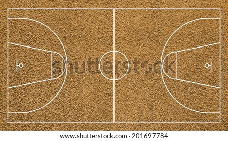 Basketball realistic court top view field textured