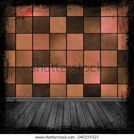 Orange grunge background. Old abstract vintage texture with frame and border.