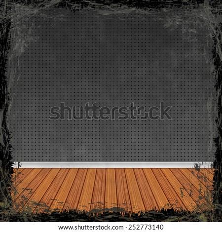 Black, dark, gray grunge background. Abstract vintage texture with frame and border.