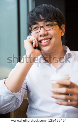 A man in coffee shop