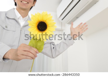 Indoor air conditioning and sunflower