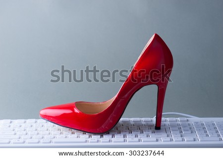 Red high heeled shoes