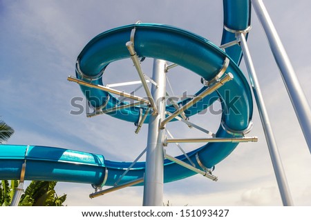 winding slides of the aqua park