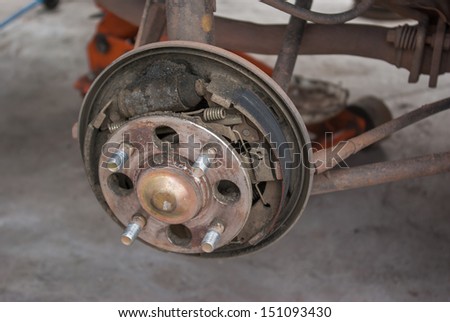 Drum brake repairing for car
