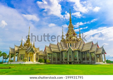 Thai Temple Thailand.Generality in Thailand, any kind of art decorated in Buddhist church, temple pavilion, temple hall, monk\'s house etc.