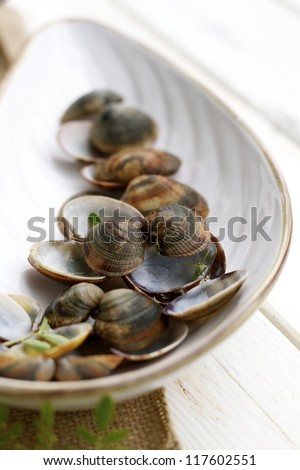 Empty Clams on Clam Plate