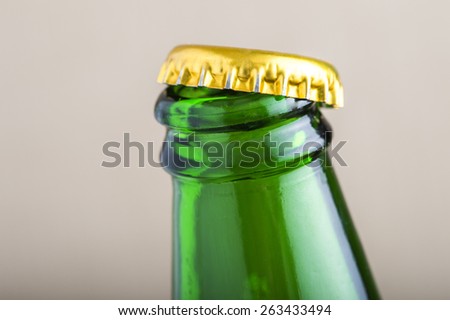 steel cap on the bottle of beer