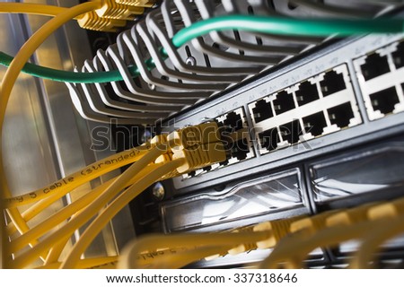 Internet cable in the server