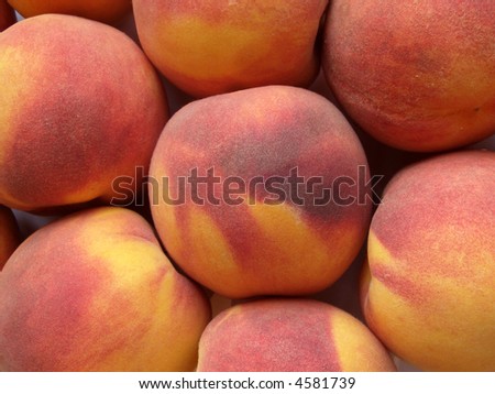 several fresh juicy peaches for the breakfast