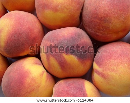 Several fresh juicy peaches