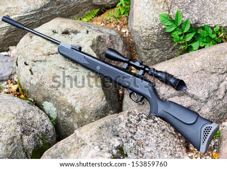 Pneumatic air rifle with optical sight
