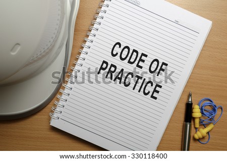 Business conceptual - Safety at workplace focusing on Code of Practice