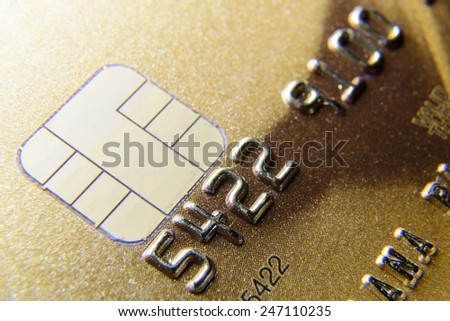 golden bank card close-up