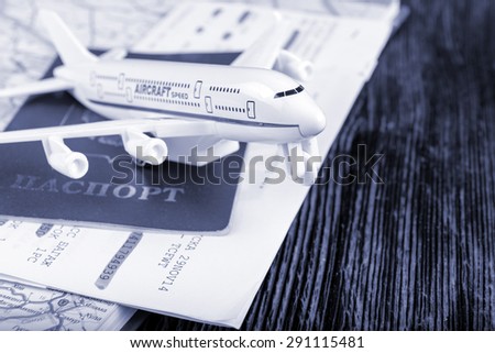 Travel concept with money documents and map
