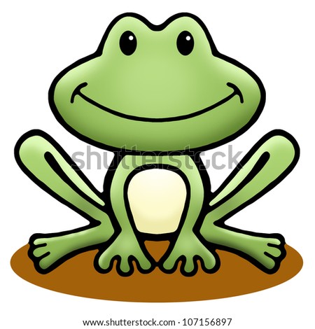 A smiling frog cartoon.