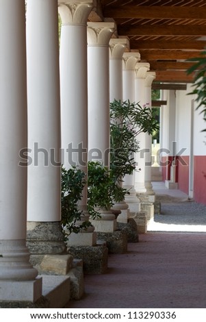 greek pillar  passage outdoor