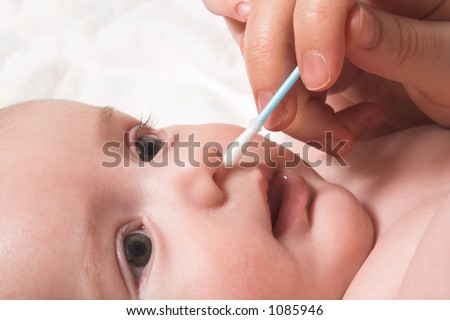 baby care with Cotton Swab