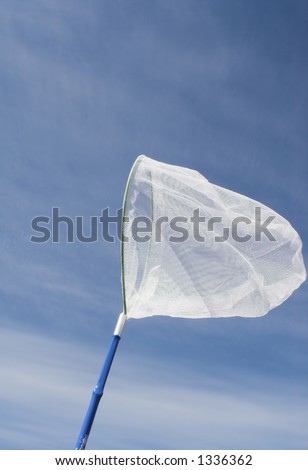 stock photo : butterfly net over blue sky