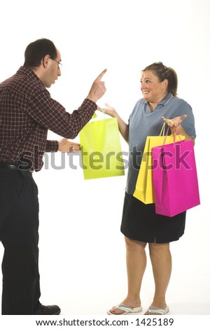 couple arguing  about spending money