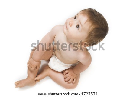 baby over white background