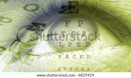 eye close up template design in green color