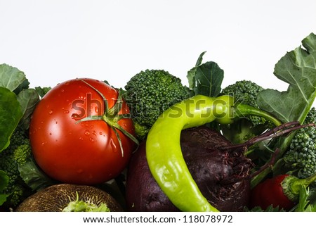 Fresh vegetables. Fresh vegetable  isolated on white background with space for text