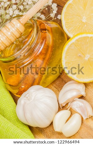 Honey,garlic and lemon.  Natural medicine
