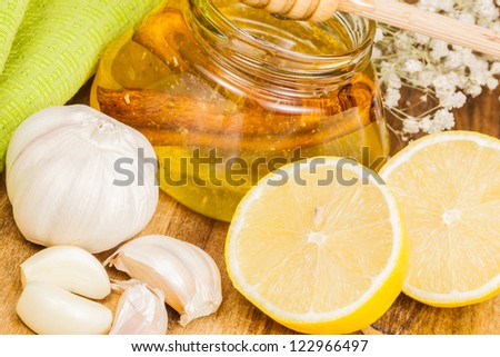 Honey,garlic and lemon.  Natural medicine