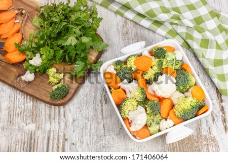 Vegetables. Raw Vegetable Salad with Lime Dressing.  Raw food. Diet concept.  Vegetarian and Macrobiotic food